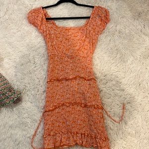 Orange scrunchy dress
